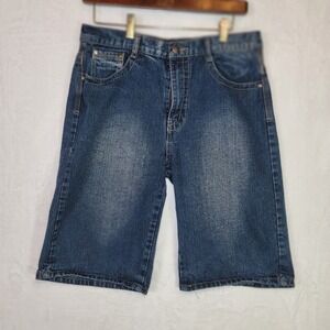 Jean Station Y2K Jorts Shorts Blue Denim Bermuda Retro Casual Summer Size 18